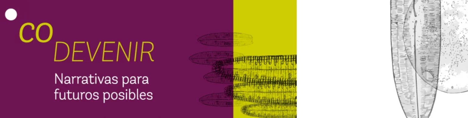 banner de la exposición CO DEVENIR NARRATIVAS PARA FUTUROS POSIBLES TEMUCO CHILE, 2024